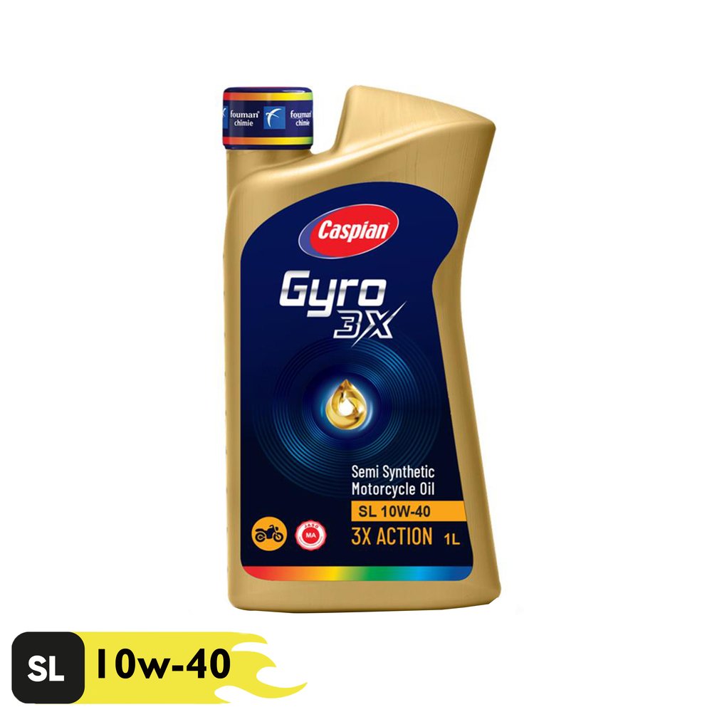 روغن موتورسیکلت کاسپین مدل SL-10W-40 ma حجم 1 لیتر